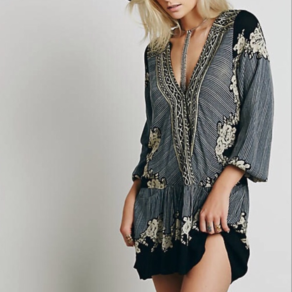 Free People Border Print Dropwaist Tunic